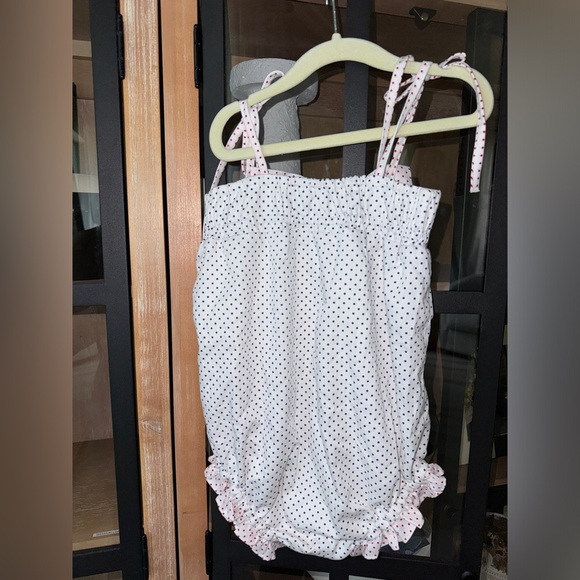 Cecil & Lou bows one piece swimsuit toddler bubble romper polka dot USA july 4th - Picture 4 of 5